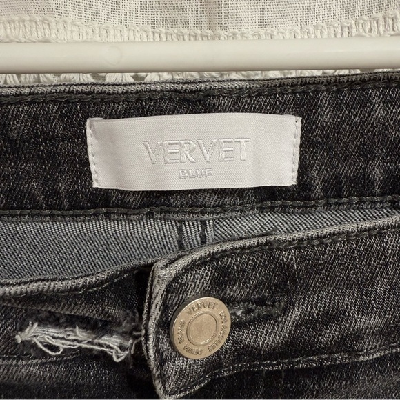 Velvet by Flying Monkey Cement High Rise Skinny Distressed Ripped Black Gray - Picture 2 of 6